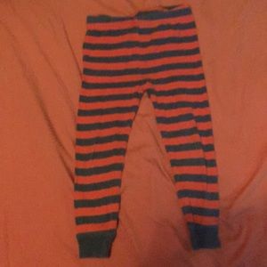 Orange and grey striped pajama pants